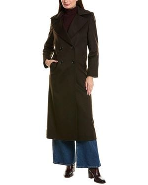 Sofiacashmere Sofiacashmere Wool & Cashmere-Blend Trench Coat - Black