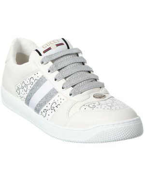 Gucci Screener Canvas & Leather Sneaker - White