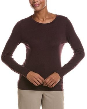 Eileen Fisher Round Neck Slim T-Shirt - Brown