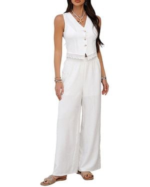 Luna Tuccini 2Pc Vest & Pant Set - White