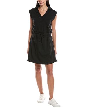 Grey State Drawstring Sweatshirt Dress - Black