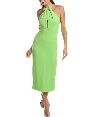 ML Monique Lhuillier Bow Halter Maxi Dress - Green