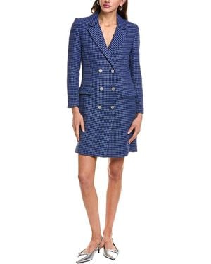 Nicole Miller Boucle Blazer Mini Dress - Blue