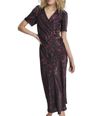 DKNY Cheetah Midi Dress - Purple