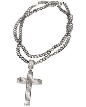jean claude Dell Arte Stainless Steel Cross Pendant Necklace - Metallic