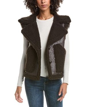 Frye Sherpa Faux Shearling Vest - Black