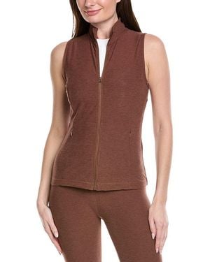 Beyond Yoga Venice Zip-Front Vest - Brown