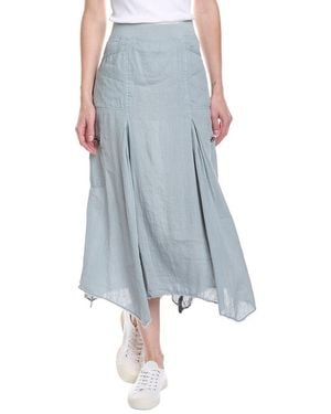 XCVI Doak Linen-Blend Midi Skirt - Blue