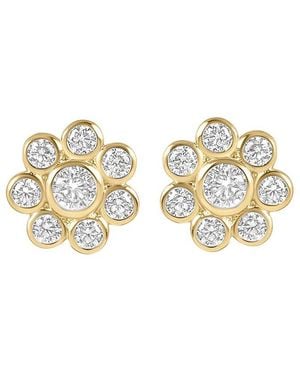 Electric Picks 14K Plated Cz Daisy Stud Studs - White