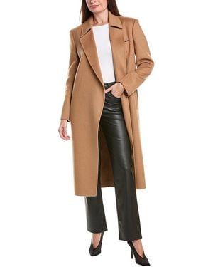 Lamarque Wool-Blend Trench Coat - Metallic