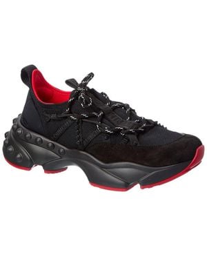 Christian Louboutin Trailnrun Leather & Mesh Sneaker - Black