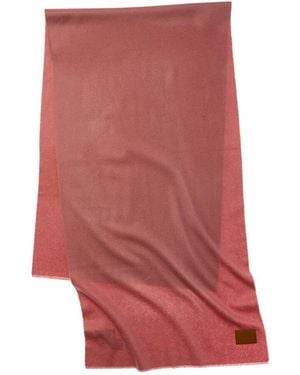 Vince Double-Face Solid Leather-Trim Wool & Cashmere-Blend Scarf - Red