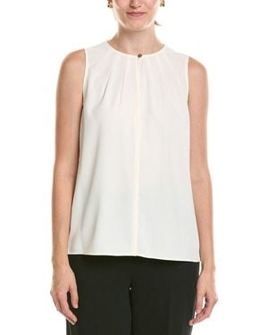 Anne Klein Keyhole Neck Blouse - White