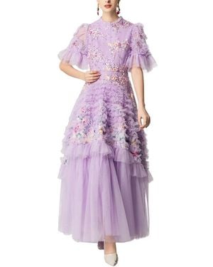 BURRYCO Short Sleeve Maxi Dress - Purple