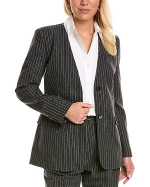 Michael Kors Pinstripe Wool-Blend Blazer - Black