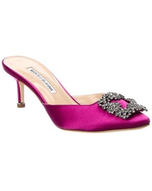 Manolo Blahnik Hangisimu 50 Satin Mule - Pink