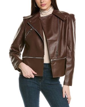 RENE LION Moto Jacket - Brown