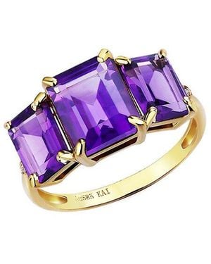 Kai Fine Jewelry 14K 4.33 Ct. Tw. Diamond & Amethyst Cocktail Ring - Purple