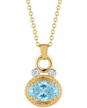 Reiss 14K 3.05 Ct. Tw. Diamond & Topaz Necklace - White