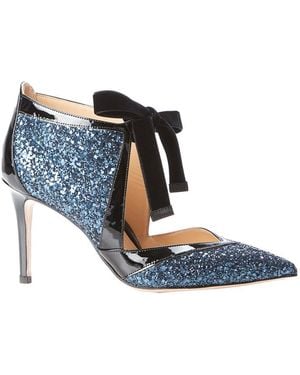 Marion Parke Molly Iris Coarse Glitter Pump - Blue