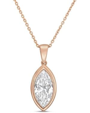 Diana M. Jewels Diana M. 14K Rose 15.00 Ct. Tw. Lab-Grown Diamond Pendant Necklace - Metallic