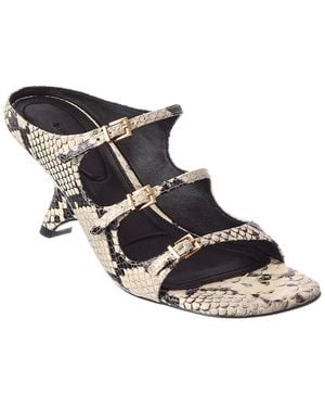 Jonathan Simkhai River Snake-Embossed Leather Mule - Black