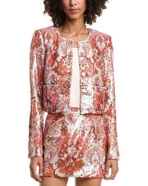 Cinq À Sept Sequin Damask Aspen Jacket - Red
