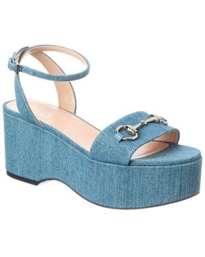 Gucci Gg Platform Sandal - Blue
