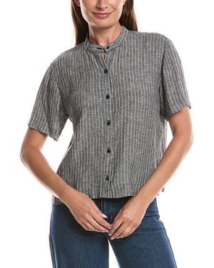 Eileen Fisher Mandarin Linen Shirt - Grey