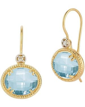 Reiss 14K 6.04 Ct. Tw. Diamond & Topaz Earrings - Blue