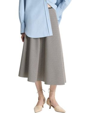 Vince Asymmetrical Plaid Wool-Blend Skirt - Gray