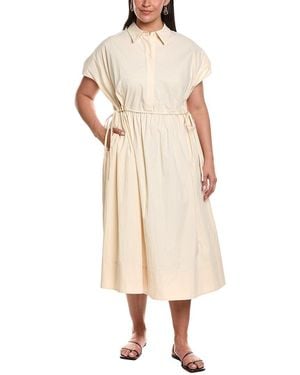 Lafayette 148 New York Plus Gathered Waist Shirtdress - Natural