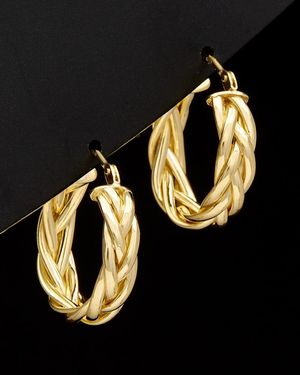 Italian Gold 14k Braided Hoops - Black