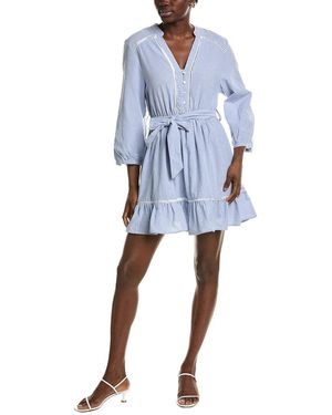 IPPONELLI Seersucker Mini Dress - Blue