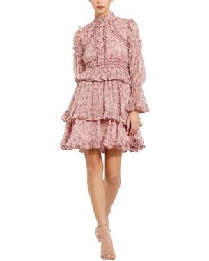 Mac Duggal Open Front Ruffle Mini Dress - Pink