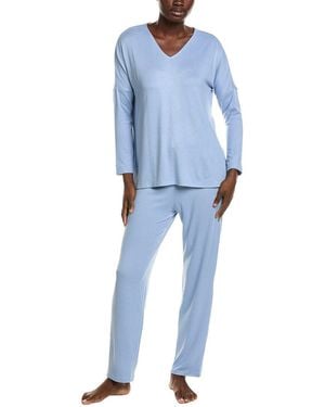 Natori 2Pc Oasis Pyjama Set - Blue
