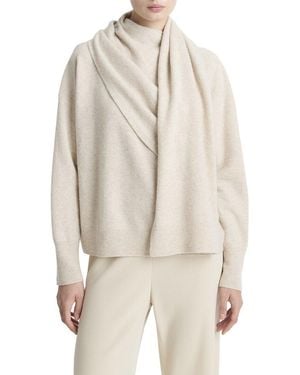 Vince Draped Wool & Cashmere-Blend Jumper - Natural