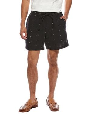 Rag & Bone Marc Linen-Blend Embroidered Short - Black