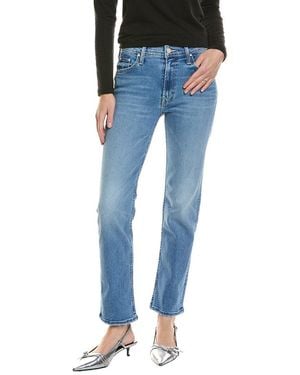 Mother The Mid-rise Rider Hover Swing And A Miss Straight Leg Jean - Blue