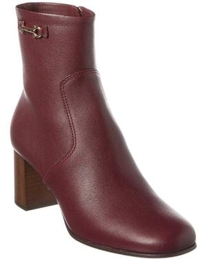 Ferragamo Otello Leather Bootie - Purple