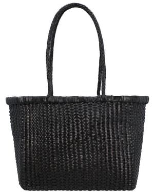 Dragon Diffusion B Weave Small Leather Shoulder Bag - Black