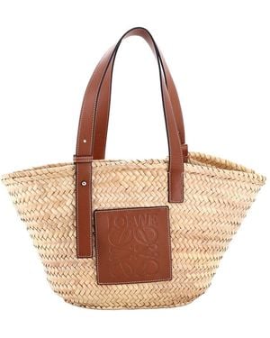 Loewe Raffia Basket Tote Medium (Authentic Pre-Loved) - Brown