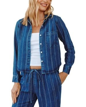 Bella Dahl Cropped Shirt - Blue