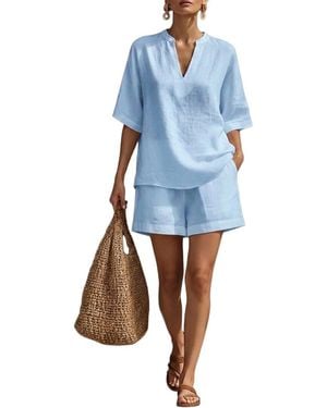 Olivia Taylor T-Shirt & Short Set - Blue