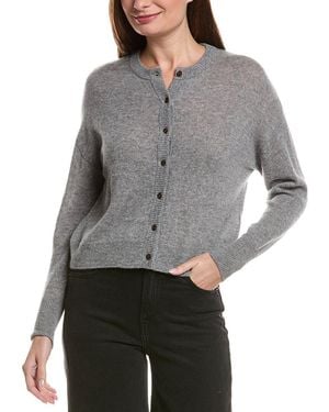 Hannah Rose Drop-Shoulder 100% Cashmere Cardigan - Grey