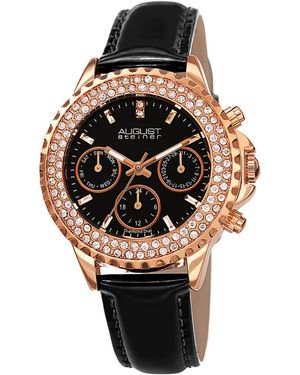 August Steiner Chronograph Quartz Diamond Crystal Black Dial Watch - Multicolor