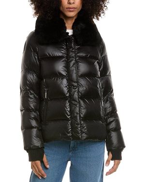 Dawn Levy Vera Down Fur Trim Jacket - Black