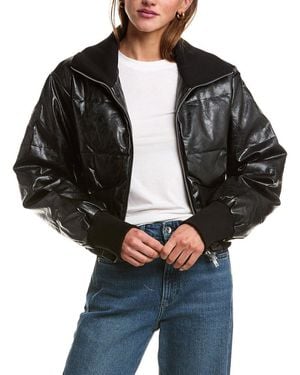 Lamarque Lumina Cropped Faux Leather Jacket - Black