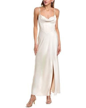 open lace back dress ASTR Lupin Pleated Tiered Maxi Dress In Sage main image 0