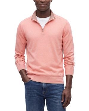 RAFFI Jersey 1/4-Zip Mock Neck Jumper - Red